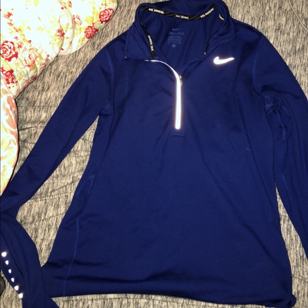 Blue nike running long sleeve